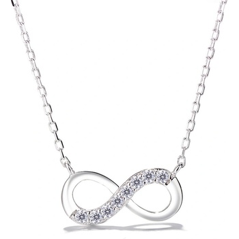 DELIS Сребърна верижка, jw868, модел "безкрайност", с родиево покритие (jw868)
