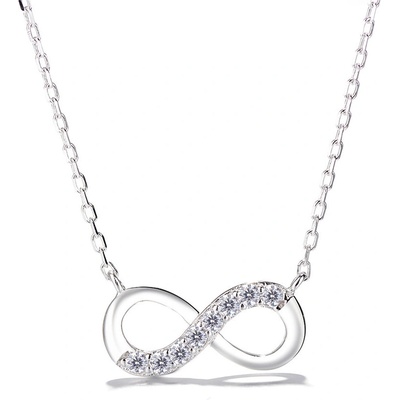 DELIS Сребърна верижка, jw868, модел "безкрайност", с родиево покритие (jw868)