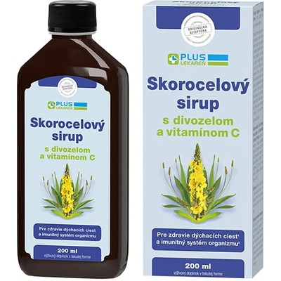 Plus Lekáreň Skorocelový sirup s divozelom a vitamínom C 200 ml