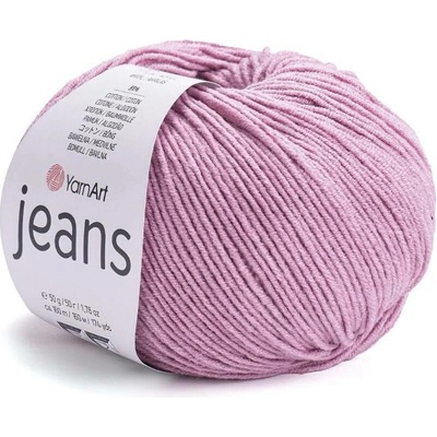 YarnArt pletací / háčkovací příze JEANS 65 starorůžová, jednobarevná, 50g/160m