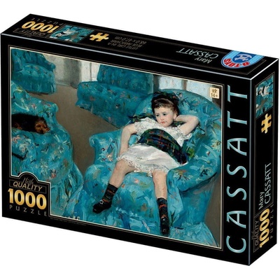 D-TOYS Malé dievča v modrom kresle 1000 dielov