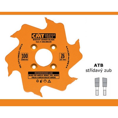 CMT Kotouč lamelovací pro lamelové spoje D100x3,96 d22 Z6 HM střídavý zub – Zboží Dáma