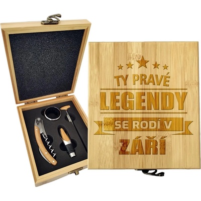 Sablio Dárková sada na víno Ty pravé legendy se rodí v září: 147×168×49 mm