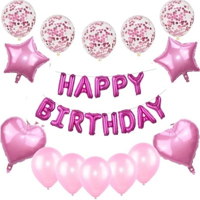 Balónkový set Happy Birthday duhový