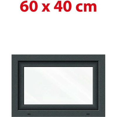 OKNA-HNED.SK Plastové okno (60 × 40 cm) sklopné antracit/biele pre vedľajšie priestory Aplast 60