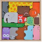 Moni Toys Дървен пъзел с животни Moni Toys 3002 - igra4ka