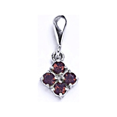 Čištín Stříbrný přívěšek se swarovski krystalem cyklamen opal P 1324/22