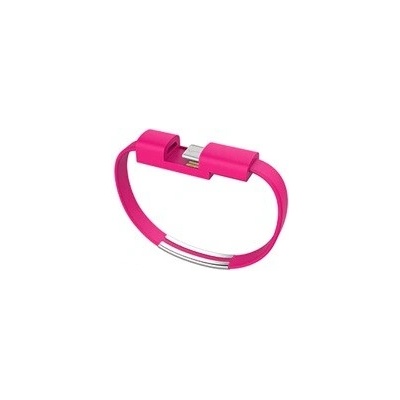 Náramok - nabíjací kábel s Apple lightning konektorom Farva: Ružová