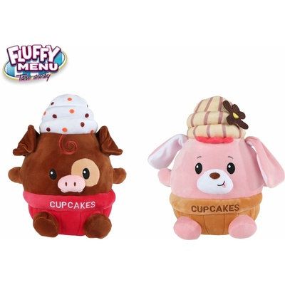 Mikro Trading Fluffy Menu Zvířátko Cupcake plyšové 27 cm 2 druhy