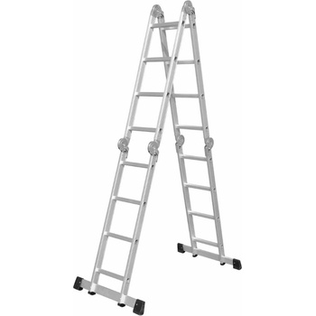 Сгъваема стълба + платформа + рафт, 4 х 4, 4.6 м, 150 кг, Al, EN 131 (STEP216ASET)