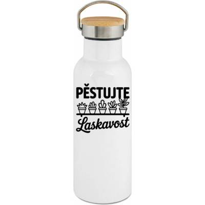 123TRIKO termoska Pěstujte laskavost, kaktusy, černý tisk 500 ml