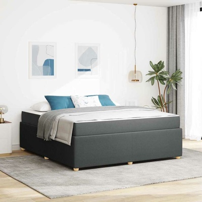 zahrada-XL 3398419 Rám postele s matrací s matrací Tmavě šedá textil