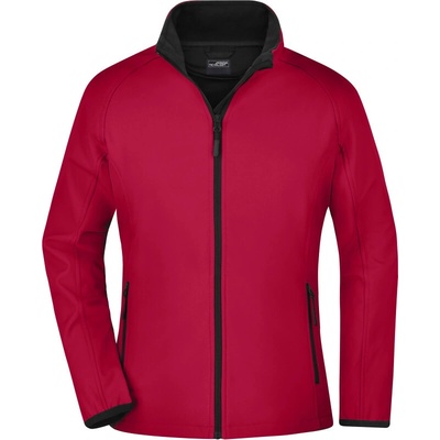 James & Nicholson JN 1129 dámská 2-vrstvá promo softshellová bunda red/black