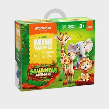 Marioinex Мини вафлен конструктор Marioinex " Животни от саваната" , 100 части