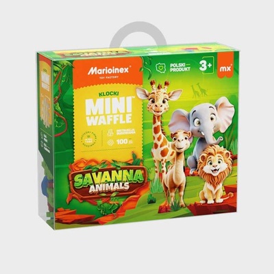Marioinex Мини вафлен конструктор Marioinex " Животни от саваната" , 100 части