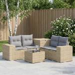 vidaXL Комплект дивани 6 бр. Бежов и Светло Сив 55 x 55 x 37 см (3447577)