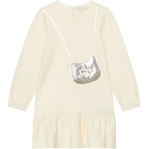 Guess Детска кремава рокля туника с чантичка Guess