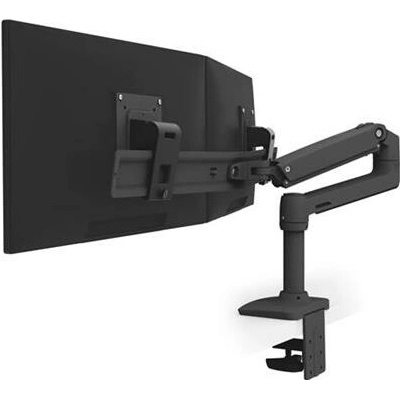 ERGOTRON LX Desk Dual Direct Arm, matná čierna, stolné rameno pre 2 monitory až 25"