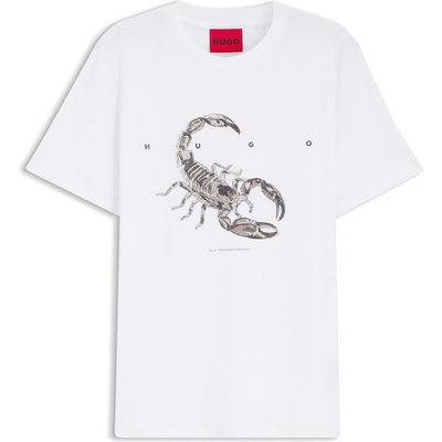 Hugo Тениска Hugo HUGO Cotton-jersey T-shirt with spaced-out logo - White102