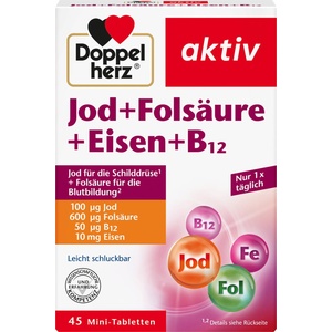 Doppelherz Йод + Фолиева киселина + Желязо + b12 - 45 таблетка