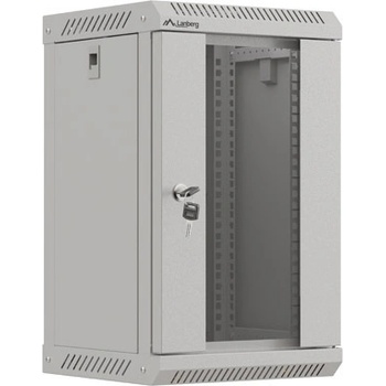 Lanberg rack cabinet 10" wall-mount 9U/300x300 (flat pack) with glass door grey (WF11-3309-10S)
