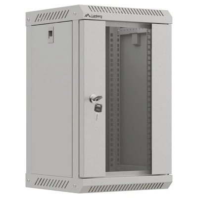 Lanberg rack cabinet 10" wall-mount 9U/300x300 (flat pack) with glass door grey (WF11-3309-10S)
