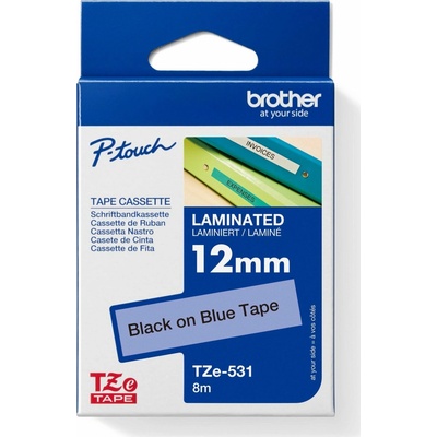 BROTHER TZE531 - kazeta TZ šířky 12mm, laminovaná TZE-531, modrá/černé písmo