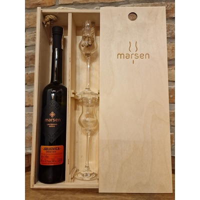 Marsen Exclusiv Jablkovica Gala 42,3% 0,5 l (dárkové balení 2 sklenice)