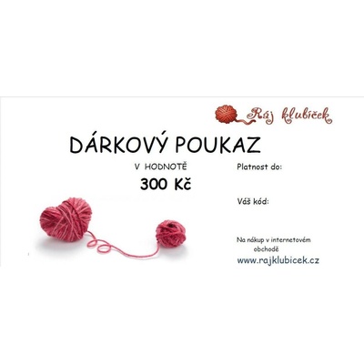 Dárkový poukaz v hodnotě 300 Kč