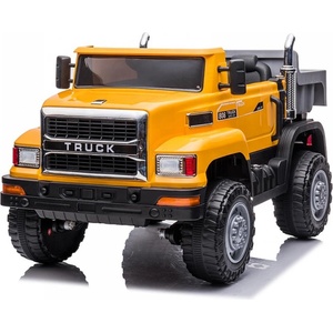 SCY Електрическа кола за деца, 4x4, 2 места, 4 мотора 380, Хидравлично окачване, Батерия 12V 7Ah, Мултифункционално дистанционно управление, LED, Bluetooth и мултимедийни функции, Камион с падащо корито, 