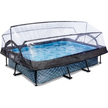 Exit Toys Frame s kartušovou filtrací a kopulí 300 x 200 cm Stone Grey