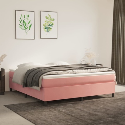 Petrashop 3144692 boxspring postel s matrací růžová samet