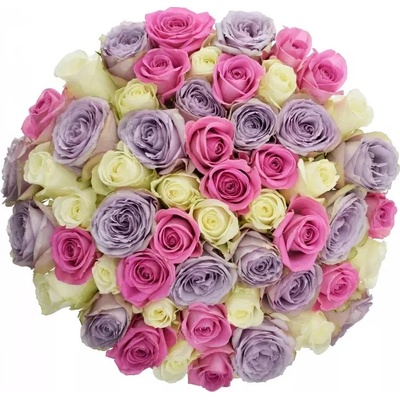 Kytice 55 míchaných růží LIGHT LORRIESs 40cm