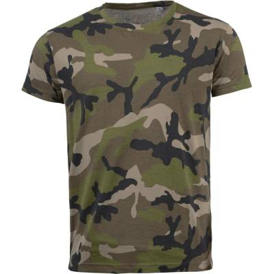 Sol's Kamuflážové triko ve slim-fit střihu ze kamufláž L133 zelená
