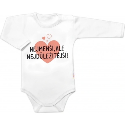Body dlouhý rukáv Nejmenší ale nejdůležitější Baby Nellys bílé