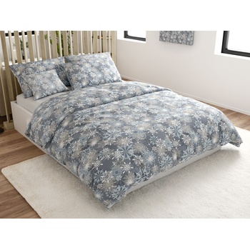 Textilomanie flanel obliečky z mikrovlákna VLOČKA modro sivé 70x90 140x200