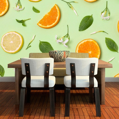 Tapeta SABLIO Citrus a květ, rozměry 336x220 cm