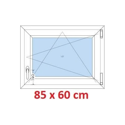 Soft Plastové okno 800 x 600 mm, otevíravé a sklopné, Antracit struktura/Antracit struktura