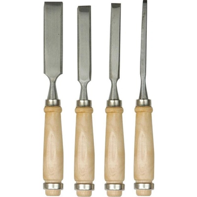 Vorel sada dlát 6, 12, 18, 24 mm s dřevěnou rukojetí - 4 ks 25500