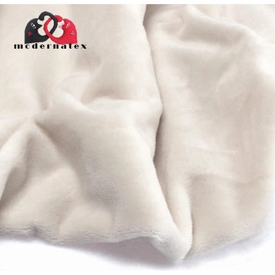 Látka minky jednobarevné, 220 g/m², šíře 160 cm, ecru