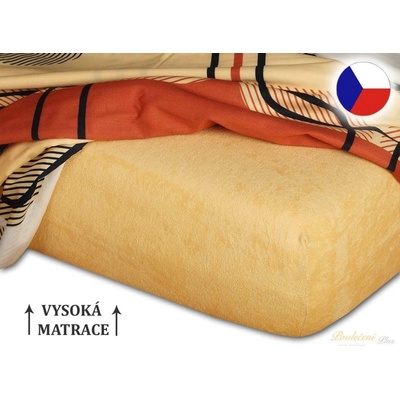 Dadka froté prostěradlo okrové 90x200x25