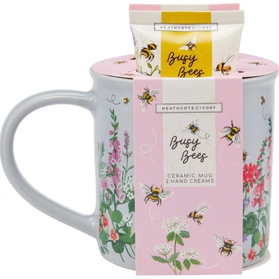 Heathcote & Ivory Busy Bees Sada krémů na ruce v keramickém hrnku, 2 x 50 ml