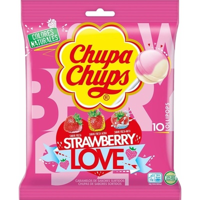 Chupa Chups Strawberry LOVE lízanky 10x12g
