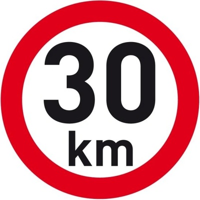 Reflexná samolepka rýchlosť 30 km, priemer 200 mm