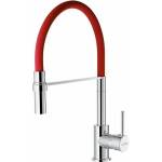 INVENA Кухненски смесител за мивка Invena Kameleon червен - хром (BZ-29-L07-C)