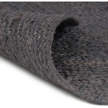 Image 1 of vidaXL Ръчно тъкан килим от юта, кръгъл, 210 см, тъмносив (343597)