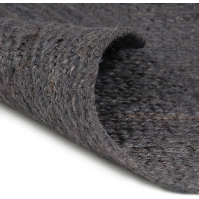 vidaXL Ръчно тъкан килим от юта, кръгъл, 210 см, тъмносив (343597)