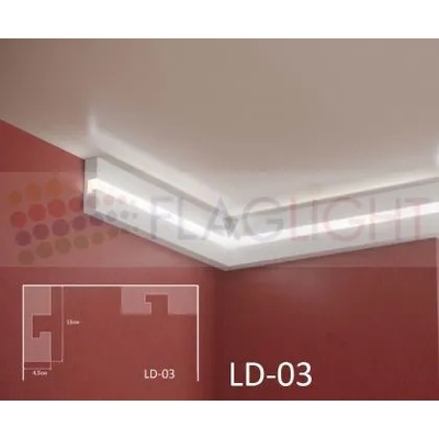Ld-03 Декоративен профил за скрито led осветление ► 2метра (ld03)
