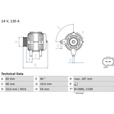 Alternátor BOSCH 0 986 080 350