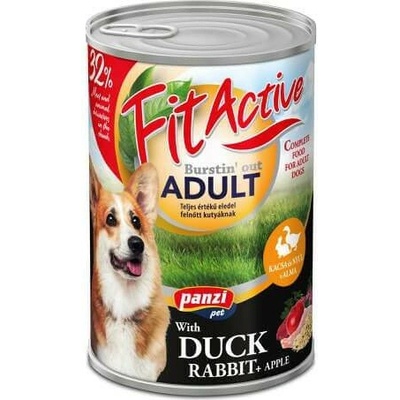 Panzi FitActive Adult Dog Konzerva duck a rabbit 12 x 1240 g